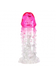 Прозрачно-розовая насадка на пенис Wilford - 13,5 см. - Baile - в Обнинске купить с доставкой Прозрачно-розовая насадка на пенис Wilford - 13,5 см. - Baile - в Обнинске купить с доставкой