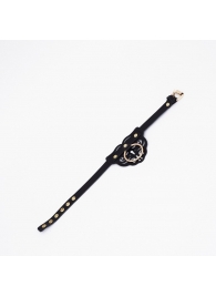 Черный чокер с клепками и золотистой фурнитурой - Crazy Handmade - купить с доставкой в Обнинске