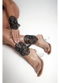 Черный фигурные оковы с золотистой фурнитурой - Crazy Handmade - купить с доставкой в Обнинске