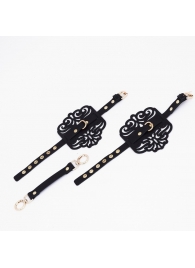 Черный фигурные оковы с золотистой фурнитурой - Crazy Handmade - купить с доставкой в Обнинске