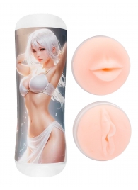 Двусторонний мастурбатор в колбе аниме - вагина и ротик - Tokyo Style - в Обнинске купить с доставкой