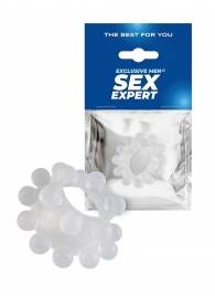 Эластичное эрекционное кольцо с двумя рядами шариков - Sex Expert - в Обнинске купить с доставкой