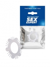 Эластичное эрекционное кольцо с шипиками и шариками - Sex Expert - в Обнинске купить с доставкой