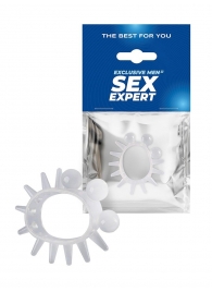 Эластичное эрекционное кольцо с шариками и лучами - Sex Expert - в Обнинске купить с доставкой