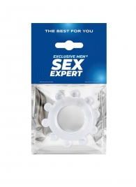 Прозрачное эрекционное кольцо со стимулирующими шариками - Sex Expert - в Обнинске купить с доставкой