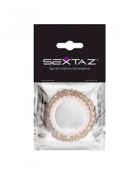Эрекционное кольцо с бежевыми «ресничками» - Sextaz - в Обнинске купить с доставкой