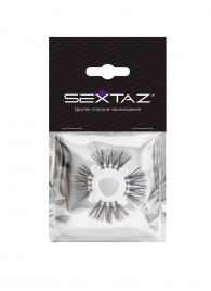 Эластичное эрекционное кольцо с черными «ресничками» - Sextaz - в Обнинске купить с доставкой
