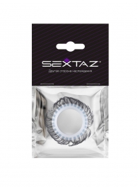 Эластичное эрекционное колечко с черными «ресничками» - Sextaz - в Обнинске купить с доставкой