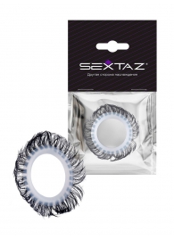Эластичное эрекционное колечко с черными «ресничками» - Sextaz - в Обнинске купить с доставкой