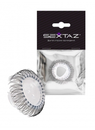 Эластичное эрекционное кольцо с длинными черными «ресничками» - Sextaz - в Обнинске купить с доставкой