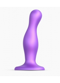 Фиолетовая насадка Strap-On-Me Dildo Plug Curvy size M - Strap-on-me - купить с доставкой в Обнинске
