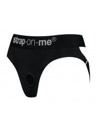 Черные трусики для насадок Heroine Lingerie Harness - size XL - Strap-on-me - купить с доставкой в Обнинске
