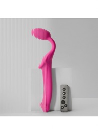 Ярко-розовый безремневой страпон Strap-on-me Vibrating Bendable Strap-On size XL - Strap-on-me - купить с доставкой в Обнинске