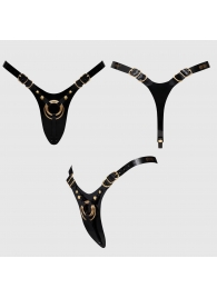 Черный пояс для фиксации насадок Strap-On-Me Leatherette Harness Fabulous - Strap-on-me - купить с доставкой в Обнинске