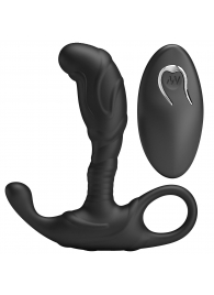 Черный изогнутый массажёр простаты с вибрацией и пультом ДУ - Baile - в Обнинске купить с доставкой