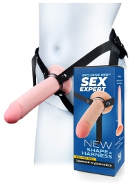 Мужской полый страпон на регулируемых ремешках - 22 см. - Sex Expert - купить с доставкой в Обнинске
