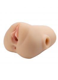 Телесный мастурбатор с вибрацией Double Pounder Vibrating Squeeze Stroker - Pipedream - в Обнинске купить с доставкой