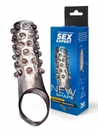 Дымчатая насадка на пенис с выпуклостями - 11 см. - Sex Expert - в Обнинске купить с доставкой