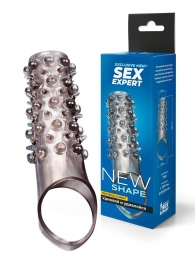 Дымчатая насадка на пенис с шипами и выпуклостями - 12 см. - Sex Expert - в Обнинске купить с доставкой