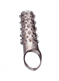 Дымчатая насадка на пенис с шипами и выпуклостями - 12 см. - Sex Expert - в Обнинске купить с доставкой