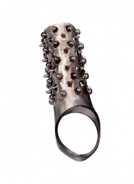 Дымчатая насадка на пенис с шипами и выпуклостями - 12,5 см. - Sex Expert - в Обнинске купить с доставкой