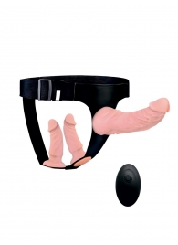 Женский страпон с 3 насадками и вибрацией - Erowoman-Eroman - купить с доставкой в Обнинске