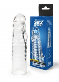 Прозрачная закрытая насадка на член - 15 см. - Sex Expert - в Обнинске купить с доставкой