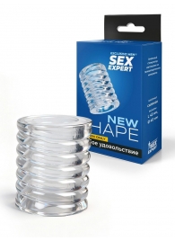 Прозрачная сквозная насадка на пенис с ребрышками - Sex Expert - в Обнинске купить с доставкой