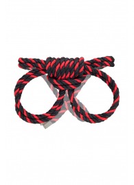Черно-красные наручники-оковы ’’Узел-омега’’ из хлопковой веревки - Pecado - купить с доставкой в Обнинске