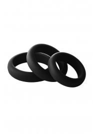Набор из 3 черных эрекционных колец Smooth Silicone Cockring Pack - Dream Toys - в Обнинске купить с доставкой