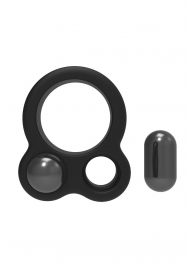 Черное эрекционное кольцо с утяжелителями Cockring Dual Weight - Dream Toys - в Обнинске купить с доставкой