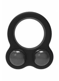 Черное эрекционное кольцо с утяжелителями Cockring Dual Weight - Dream Toys - в Обнинске купить с доставкой