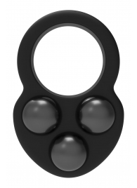 Черное эрекционное кольцо с утяжелителями - Dream Toys - в Обнинске купить с доставкой