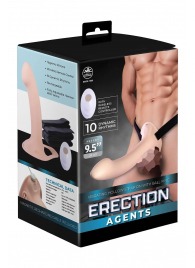 Телесный полый страпон с вибрацией Erection Agents - 24,1 см. - NMC - купить с доставкой в Обнинске