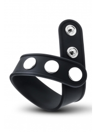 Черное эрекционное кольцо на кнопках - Blush Novelties - в Обнинске купить с доставкой