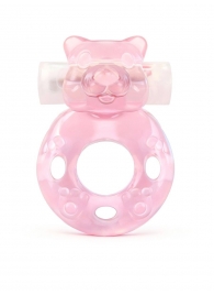 Розовое эрекционное виброкольцо в форме мишки - 1137 - в Обнинске купить с доставкой