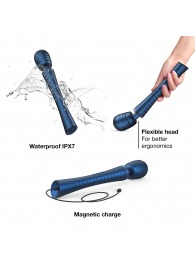 Синий вибромассажёр с насадками Man.wand Edgy - Manwan - в Обнинске купить с доставкой