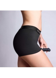 Черные трусики-боксеры для фиксации насадок Strap-on-me Harness Lingerie Allure - size L - Strap-on-me - купить с доставкой в Обнинске