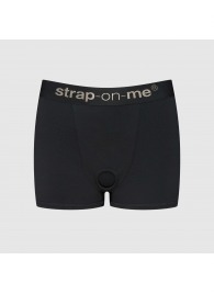 Черные трусики-боксеры для фиксации насадок Strap-on-me Harness Lingerie Allure - size L - Strap-on-me - купить с доставкой в Обнинске