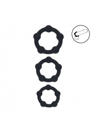 Набор из 3 эрекционных колец Beaded Silicone Cockring Set - Shots Media BV - в Обнинске купить с доставкой