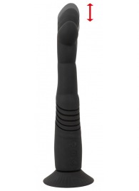 Черный вибратор с поступательными движениями G and P-Spot Thrusting Vibrator - 23 см. - Orion