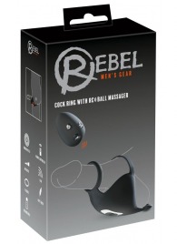 Черная вибронасадка для эрекции и стимуляции мошонки Cock ring with RC ball massager - Orion - в Обнинске купить с доставкой