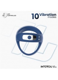 Синее интерактивное эрекционное виброкольцо Rank - Intoyou - в Обнинске купить с доставкой