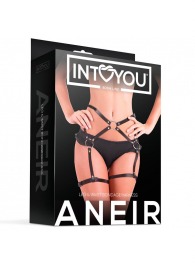 Черные стрепы на бёдра Aneir - Intoyou - купить с доставкой в Обнинске