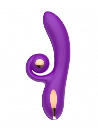Фиолетовый вибратор-кролик с функцией вращения ствола - Secwell