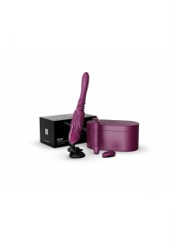 Фиолетовая секс-машина с функцией нагрева, насадками и присоской Sesh - Zalo - купить с доставкой в Обнинске