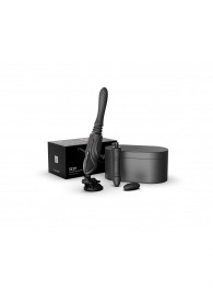 Черная секс-машина с функцией нагрева, насадками и присоской Sesh - Zalo - купить с доставкой в Обнинске