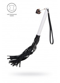 Плеть с белой рукоятью и чёрными хлыстами - 50 см. - Pecado - купить с доставкой в Обнинске