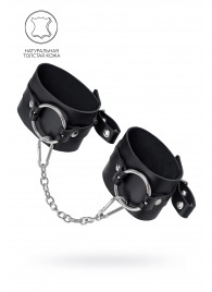 Черные оковы из толстой кожи с люверсами - Pecado - купить с доставкой в Обнинске