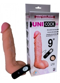 Фаллическая насадка Харнесс UNICOCK 9  с вибрацией - 24 см. - LOVETOY (А-Полимер) - купить с доставкой в Обнинске
